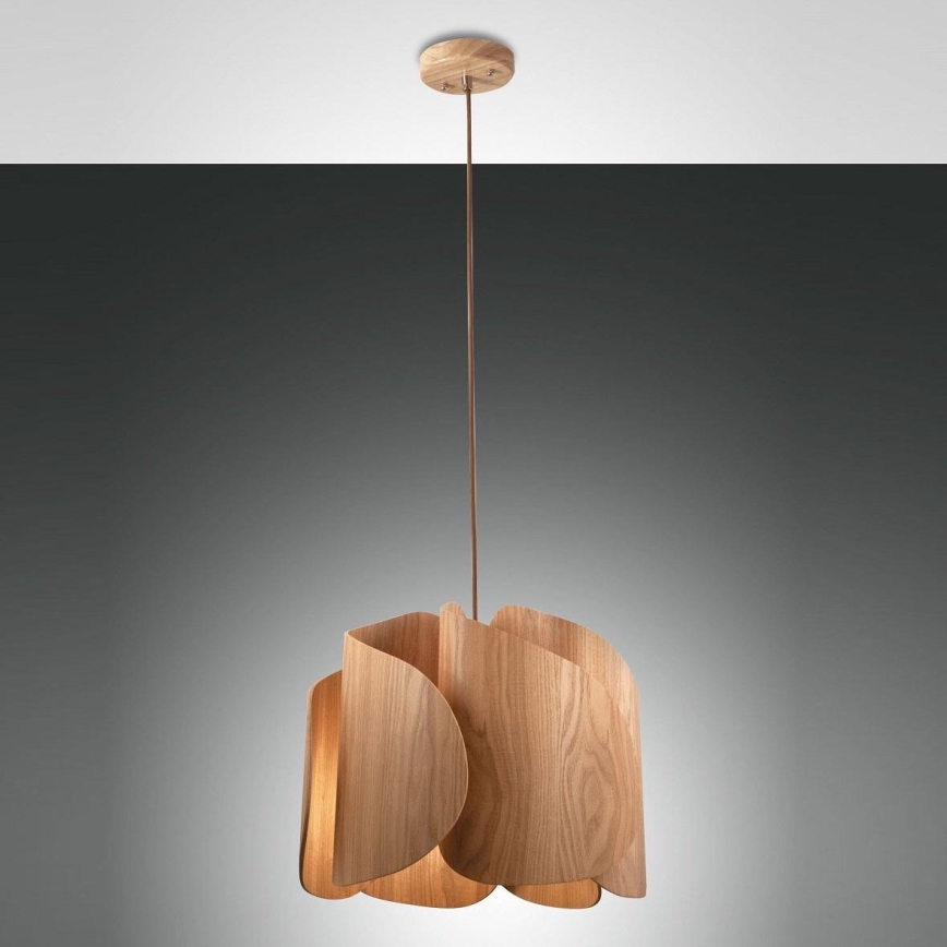 Fabas Luce 3672-40-132 - Ljuskrona med textilsladd PEVERO 1xE27/40W/230V trä
