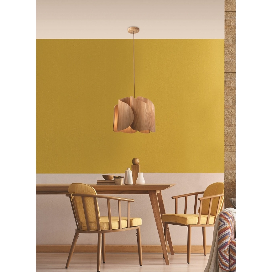 Fabas Luce 3672-40-132 - Ljuskrona med textilsladd PEVERO 1xE27/40W/230V trä