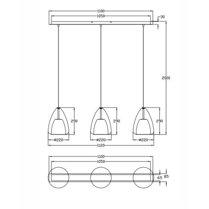 Fabas Luce 3673-48-125 - Ljuskrona med textilsladd BRITTON 3xE27/40W/230V guld