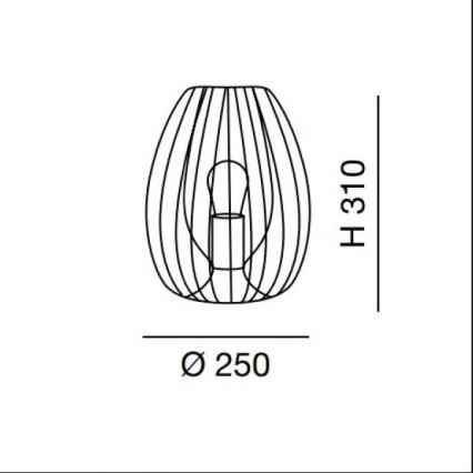 Fabas Luce 3677-34-101 - Bordslampa CAMP 1xE27/40W/230V svart
