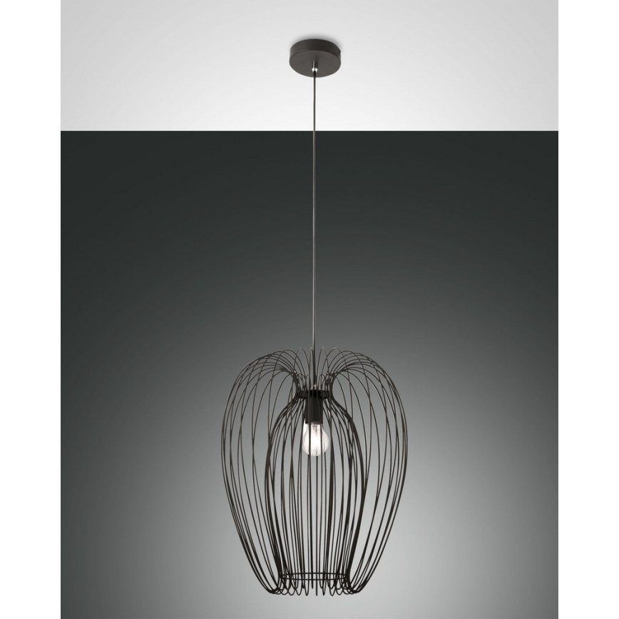 Fabas Luce 3677-45-101 - Ljuskrona med upphängningsrem CAMP 1xE27/40W/230V svart