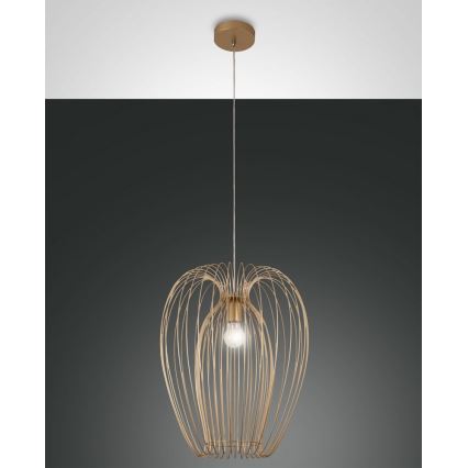 Fabas Luce 3677-45-225 - Ljuskrona med upphängningsrem CAMP 1xE27/40W/230V gyllene