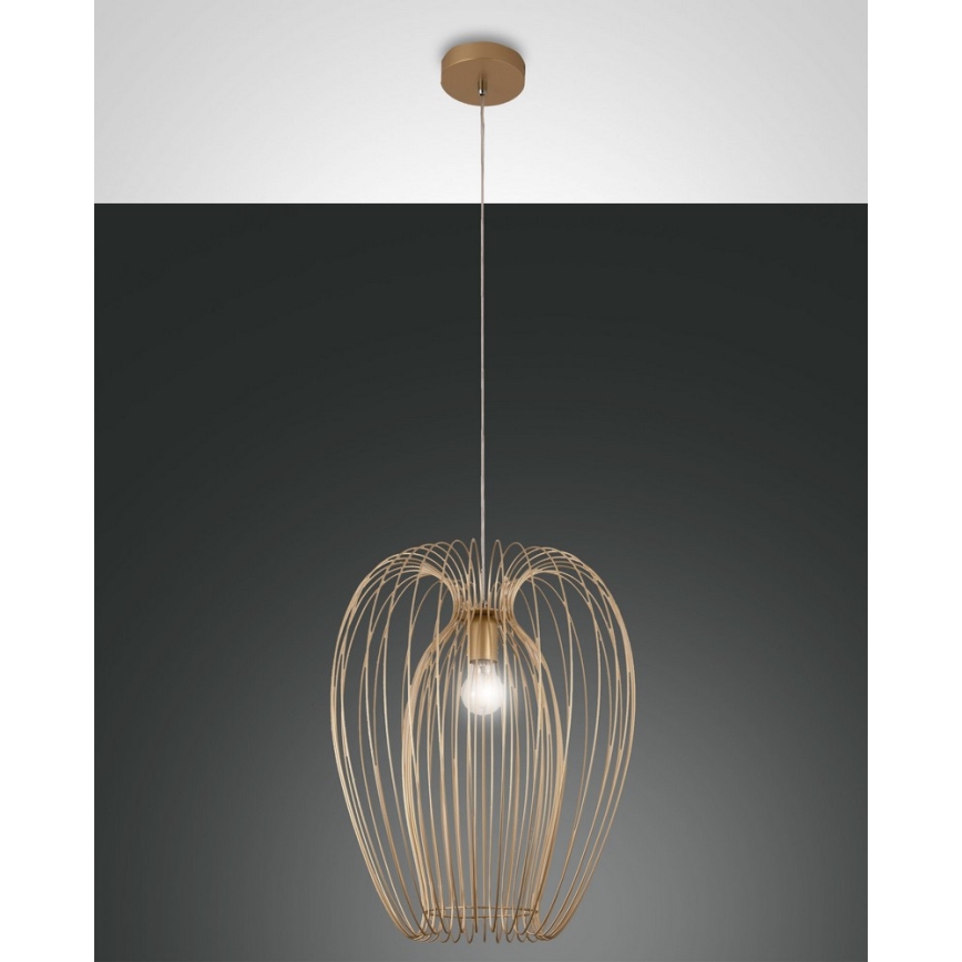 Fabas Luce 3677-45-225 - Ljuskrona med upphängningsrem CAMP 1xE27/40W/230V gyllene