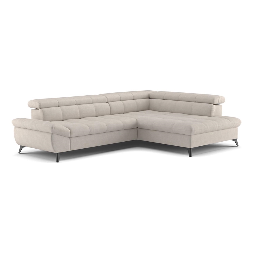 Fällbar L-formad soffa MARANO rätt beige