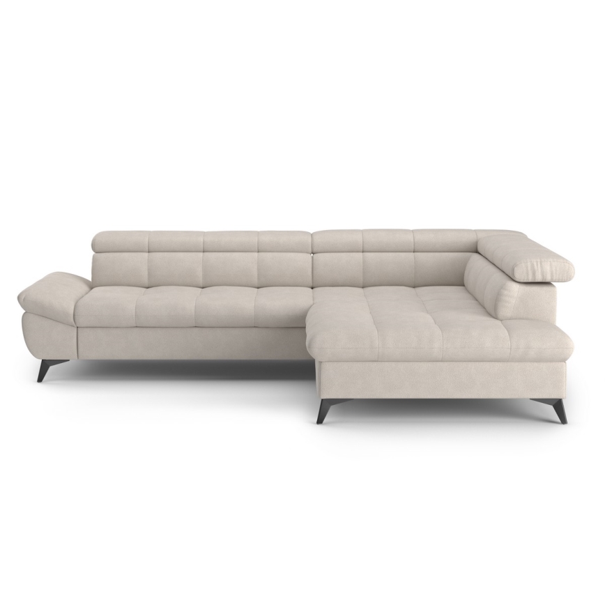 Fällbar L-formad soffa MARANO rätt beige