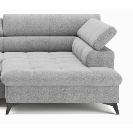 Fällbar L-formad soffa MARANO rätt grå