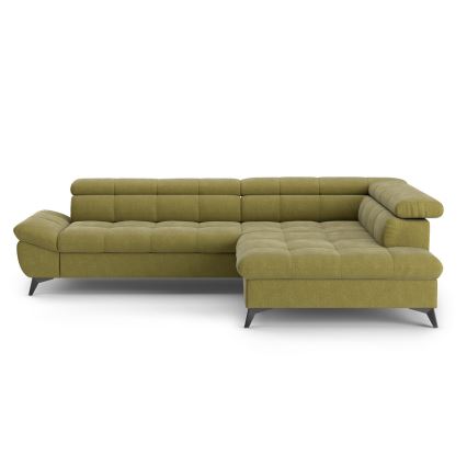 Fällbar L-formad soffa MARANO rätt oliv