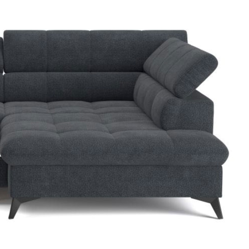 Fällbar L-formad soffa MARANO rätt svart
