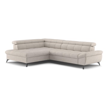 Fällbar L-formad soffa MARANO vänster beige