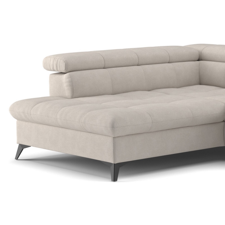Fällbar L-formad soffa MARANO vänster beige