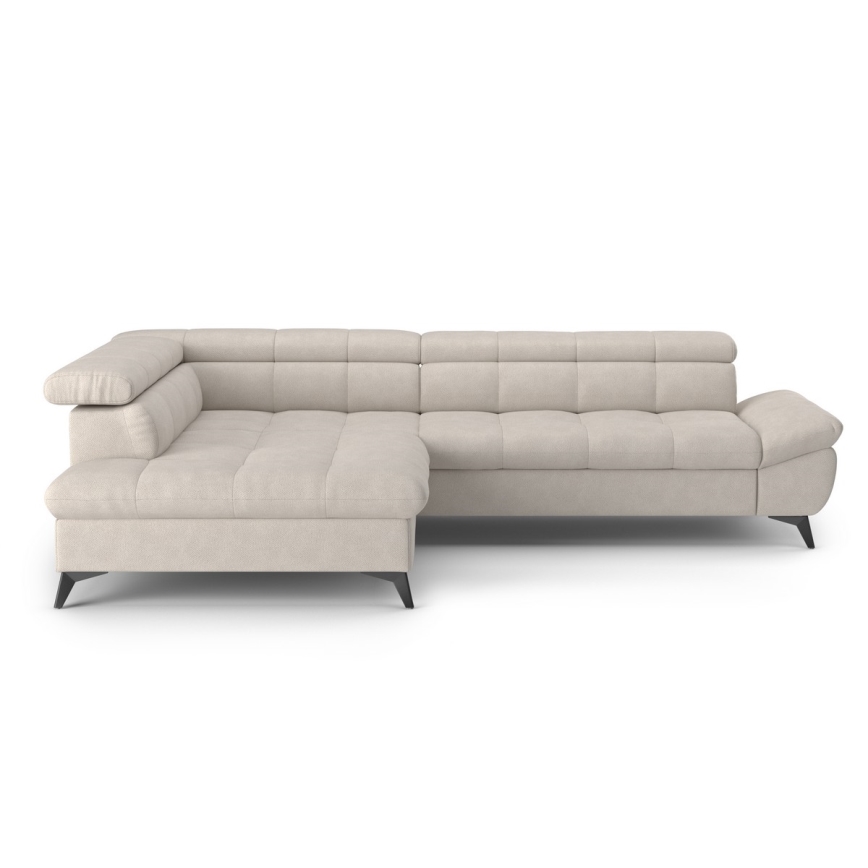 Fällbar L-formad soffa MARANO vänster beige