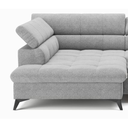 Fällbar L-formad soffa MARANO vänster grå
