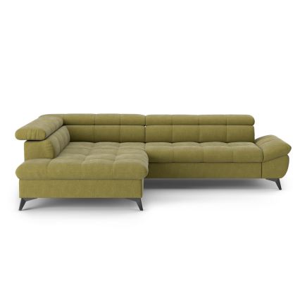 Fällbar L-formad soffa MARANO vänster oliv