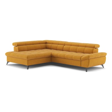 Fällbar L-formad soffa MARANO vänster orange