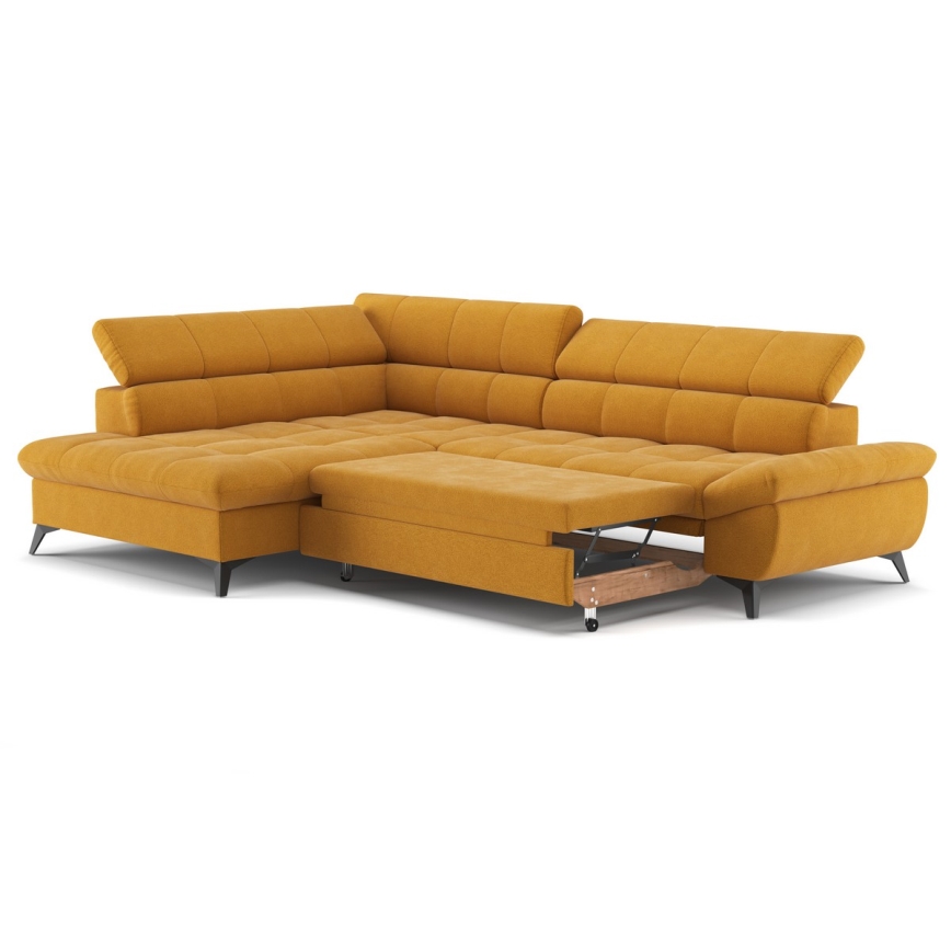 Fällbar L-formad soffa MARANO vänster orange