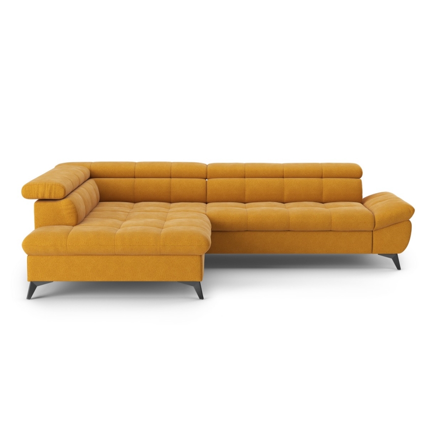 Fällbar L-formad soffa MARANO vänster orange