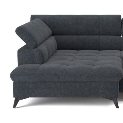 Fällbar L-formad soffa MARANO vänster svart