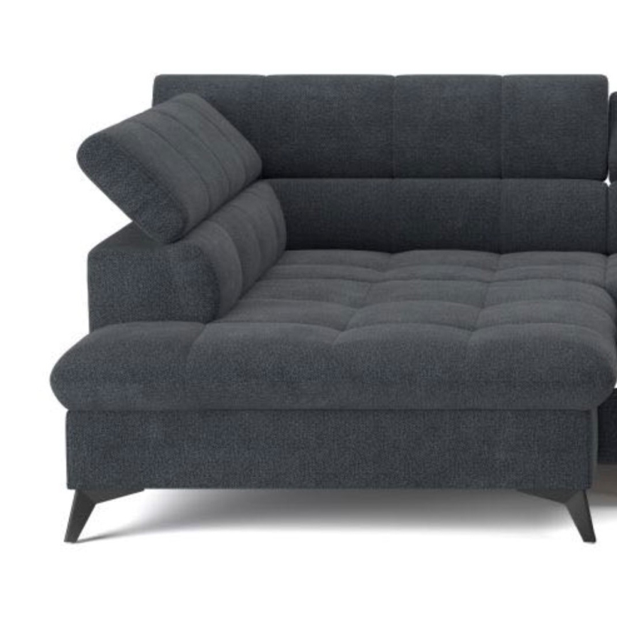 Fällbar L-formad soffa MARANO vänster svart