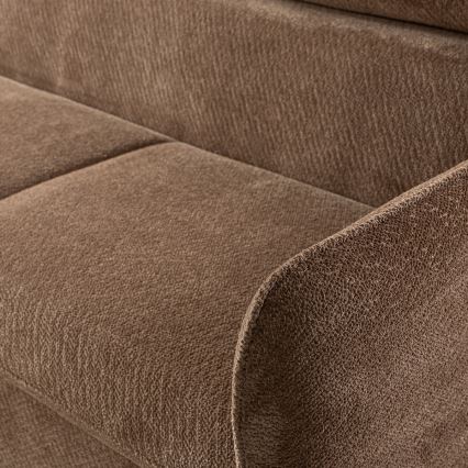 Fällbar L-formad soffa med förvaringsutrymme BEJA beige rätt