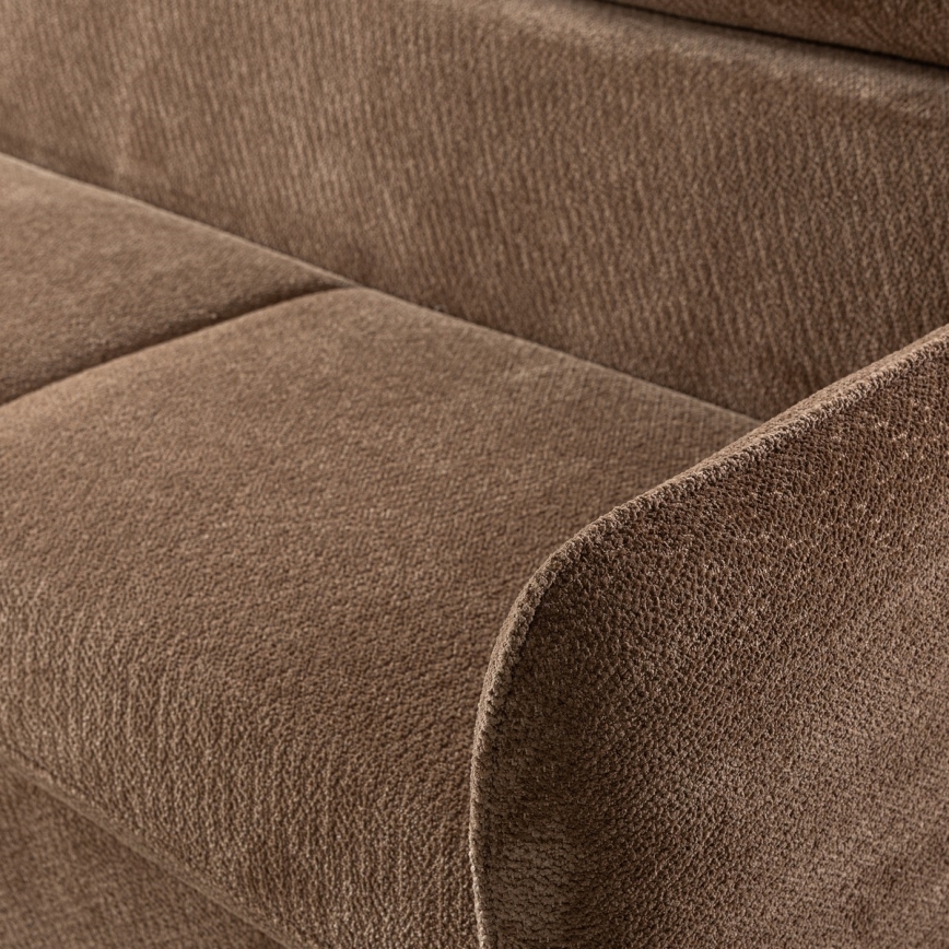 Fällbar L-formad soffa med förvaringsutrymme BEJA beige rätt