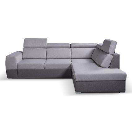 Fällbar L-formad soffa med förvaringsutrymme MATRIX grå rätt