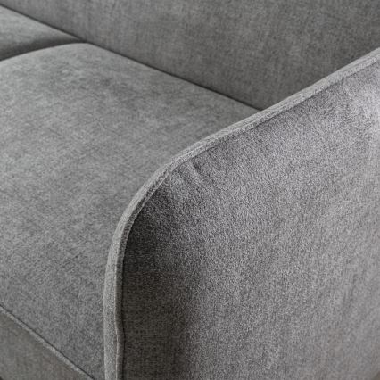 Fällbar L-formad soffa med förvaringsutrymme NISA grå vänster