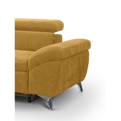 Fällbar L-formad soffa SALERNO vänster gul