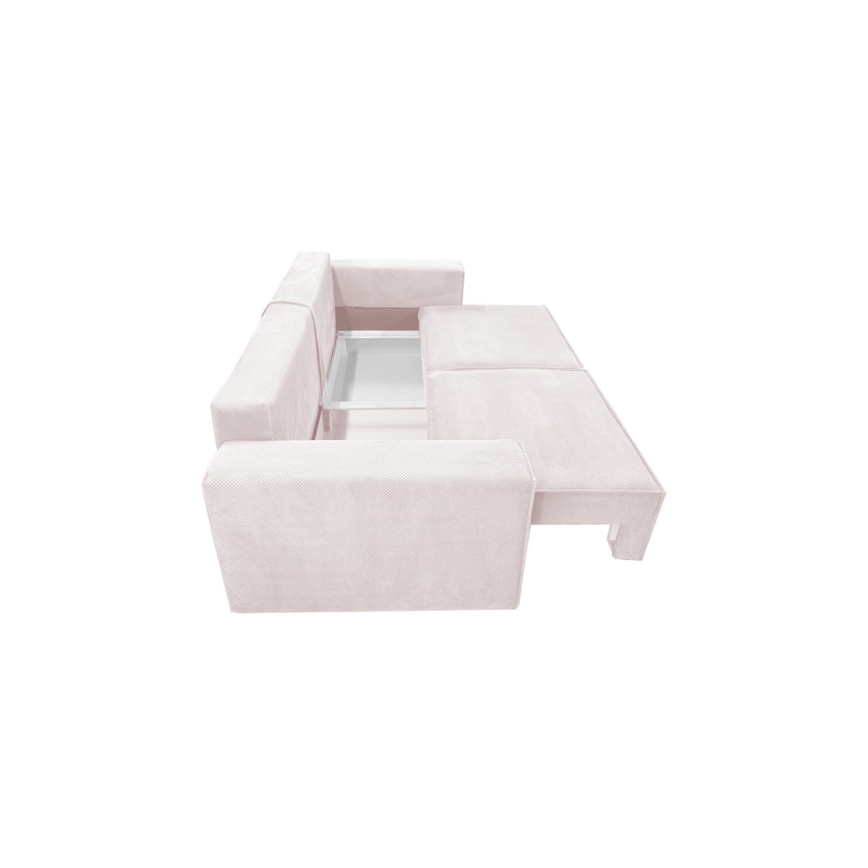 Fällbar soffa med förvaringsutrymme RONDA beige