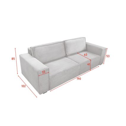 Fällbar soffa med förvaringsutrymme RONDA beige