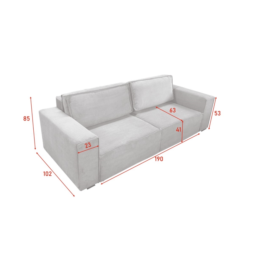 Fällbar soffa med förvaringsutrymme RONDA beige