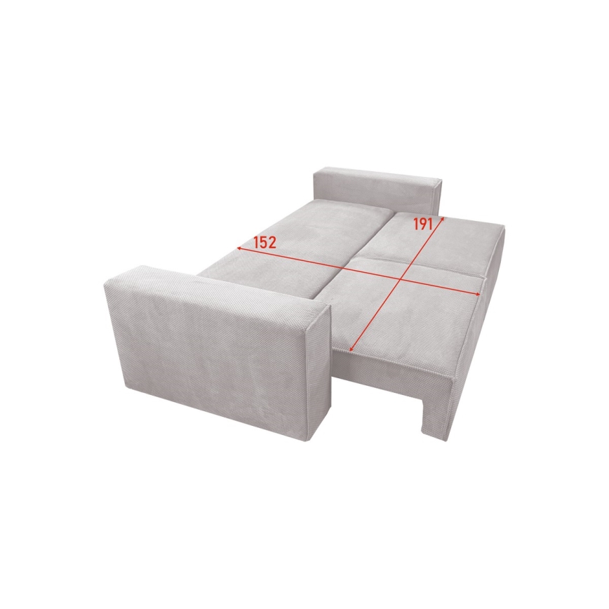 Fällbar soffa med förvaringsutrymme RONDA beige