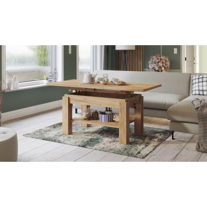 Fällbart soffbord med en hylla ADONIS ek