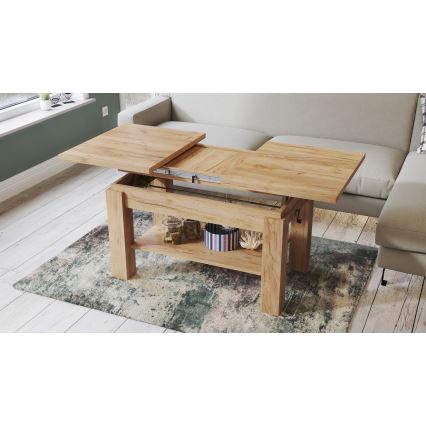 Fällbart soffbord med en hylla ADONIS ek