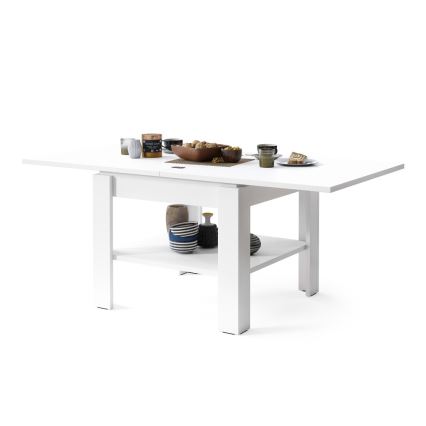 Fällbart soffbord med hylla LIA vit
