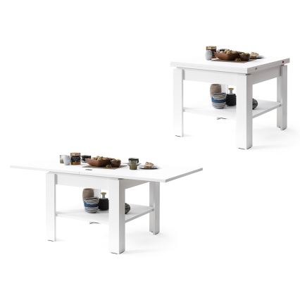 Fällbart soffbord med hylla LIA vit