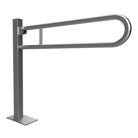 Fällbart stödhandtag 15,3 x 87 cm, rostfritt stål/silver