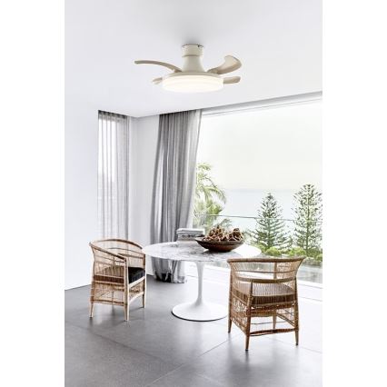 FANAWAY 210664 - LED Dimbar takfläkt ORBIT LED/25W/230V beige/vit + fjärrkontroll