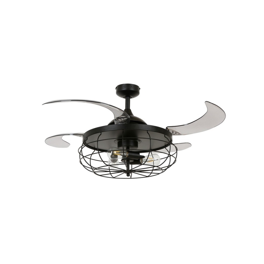 FANAWAY 212920 - LED takfläkt INDUSTRI 3xE27/4W/230V svart + fjärrkontroll