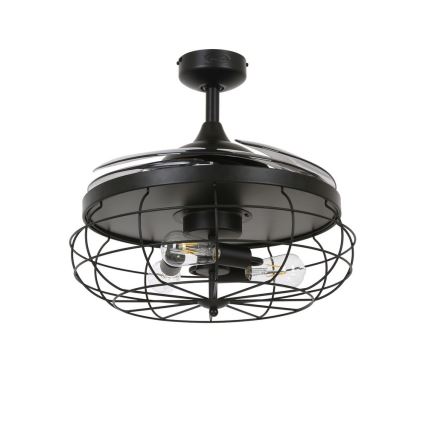 FANAWAY 212920 - LED takfläkt INDUSTRI 3xE27/4W/230V svart + fjärrkontroll