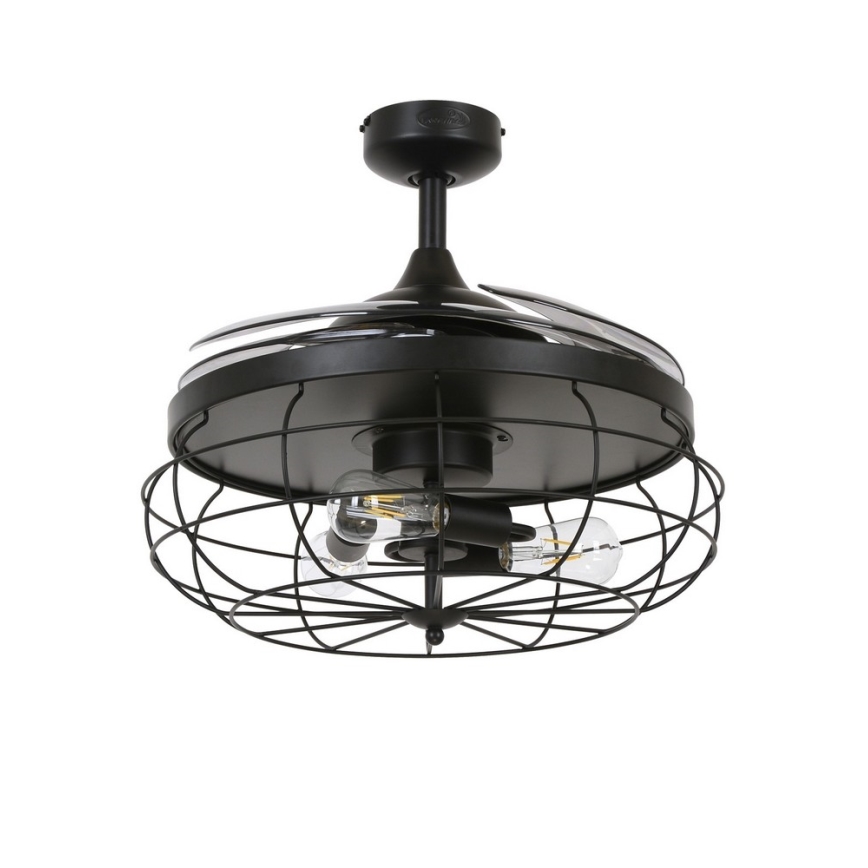 FANAWAY 212920 - LED takfläkt INDUSTRI 3xE27/4W/230V svart + fjärrkontroll