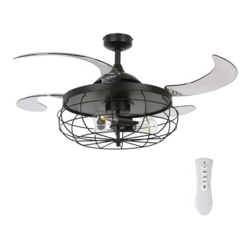 FANAWAY 212920 - LED takfläkt INDUSTRI 3xE27/4W/230V svart + fjärrkontroll