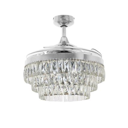 FANAWAY 212923 - LED takfläkt VEIL 6xE14/4,5W/230V skinande krom + fjärrkontroll