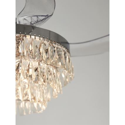 FANAWAY 212923 - LED takfläkt VEIL 6xE14/4,5W/230V skinande krom + fjärrkontroll
