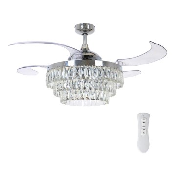FANAWAY 212923 - LED takfläkt VEIL 6xE14/4,5W/230V skinande krom + fjärrkontroll