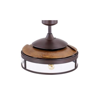 FANAWAY 212925 - LED takfläkt CLASSIC 3xE27/4W/230V brun + fjärrkontroll