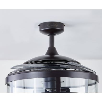 FANAWAY 212927 - LED takfläkt CLASSIC 3xE27/4W/230V svart + fjärrkontroll