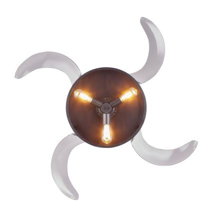 FANAWAY 212927 - LED takfläkt CLASSIC 3xE27/4W/230V svart + fjärrkontroll