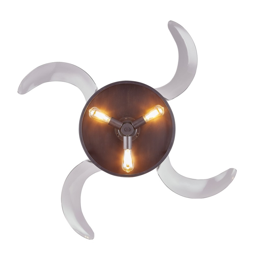 FANAWAY 212927 - LED takfläkt CLASSIC 3xE27/4W/230V svart + fjärrkontroll