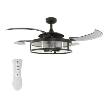 FANAWAY 212927 - LED takfläkt CLASSIC 3xE27/4W/230V svart + fjärrkontroll