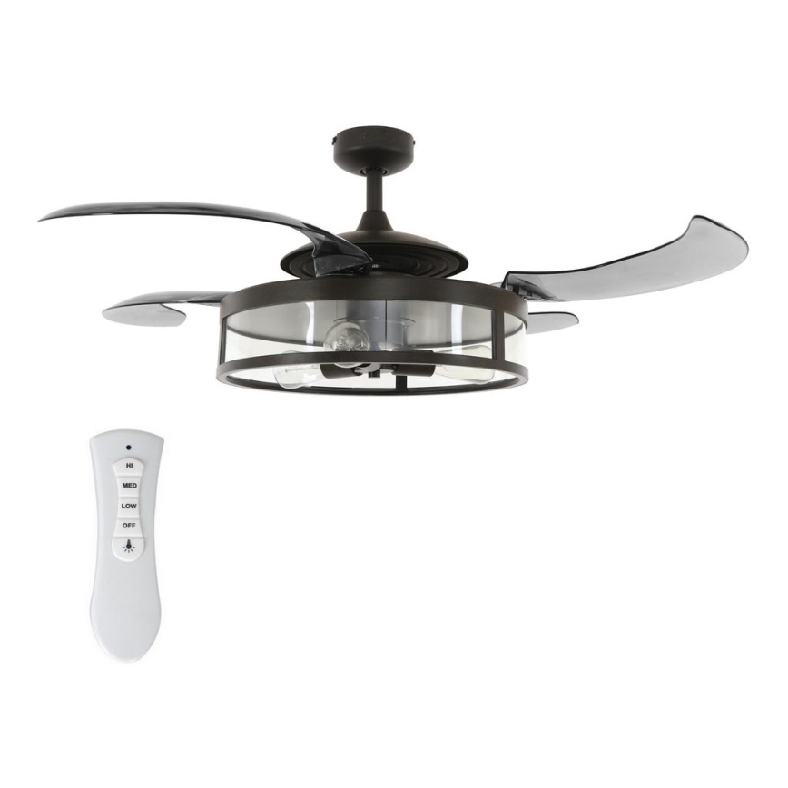 FANAWAY 212927 - LED takfläkt CLASSIC 3xE27/4W/230V svart + fjärrkontroll